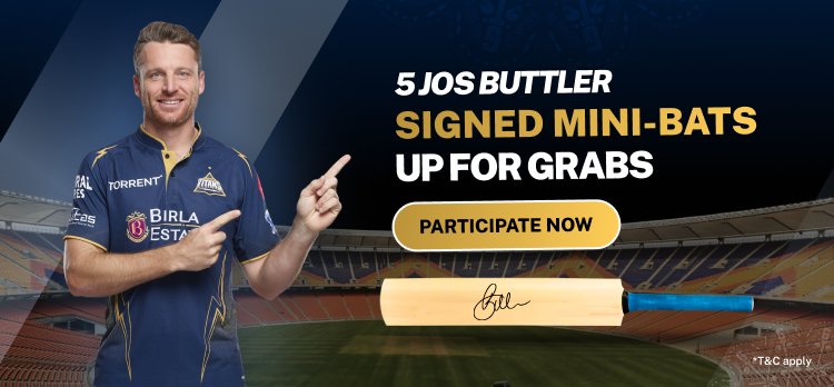 Buttler Signed Mini Bat Giveway